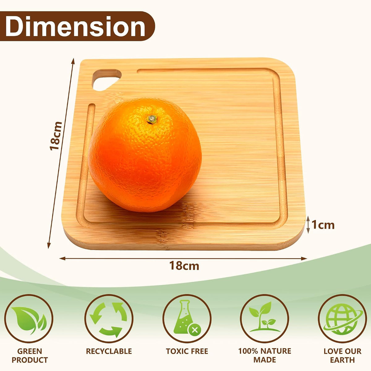 2-Pack Small Bamboo Cutting Boards with Juice Groove | 7x7 Inch Mini Chopping Boards for Fruit, Cheese, Baby Food, Dorm & Travel | Lightweight & Compact Square Wood Board Set