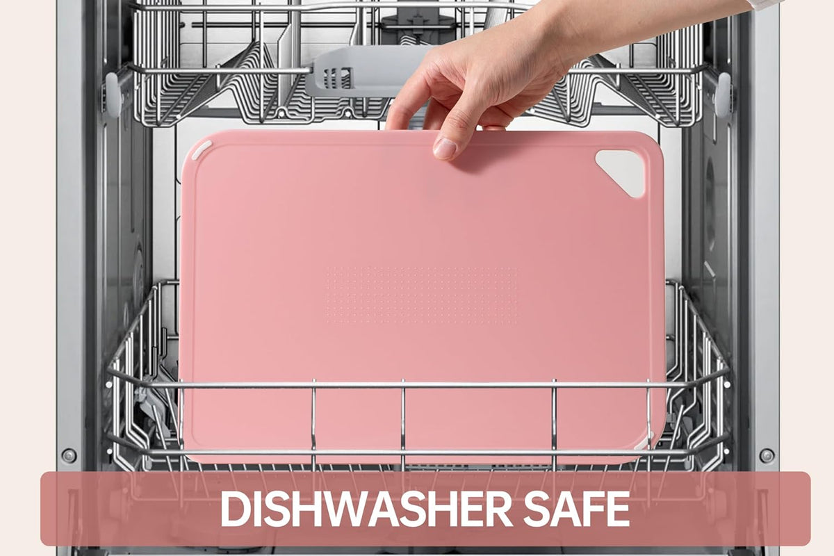 THETCHRY Plastic Cutting Board Set of 3, Pink Cutting Board for Kitchen