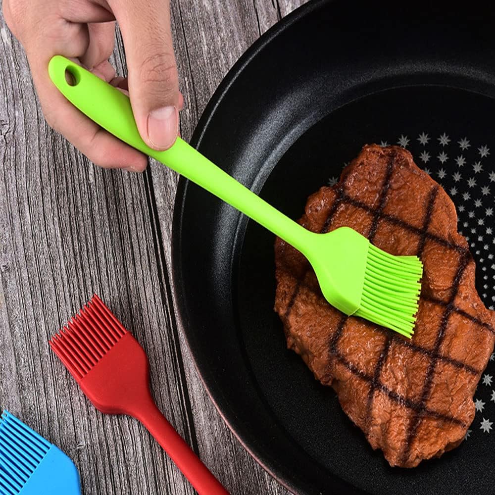 Silicone Oil brush, for BBQ Kitchen Cooking Baking and Grilling (4 PCS,green)