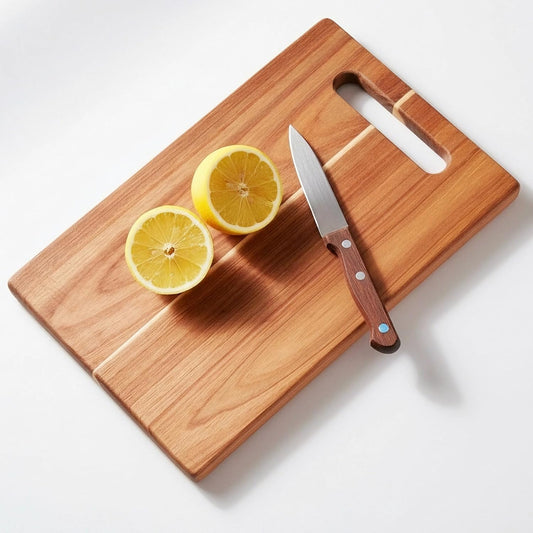 Small Acacia Wood Cutting Board with Handle, Wood Cutting Board for Kitchen