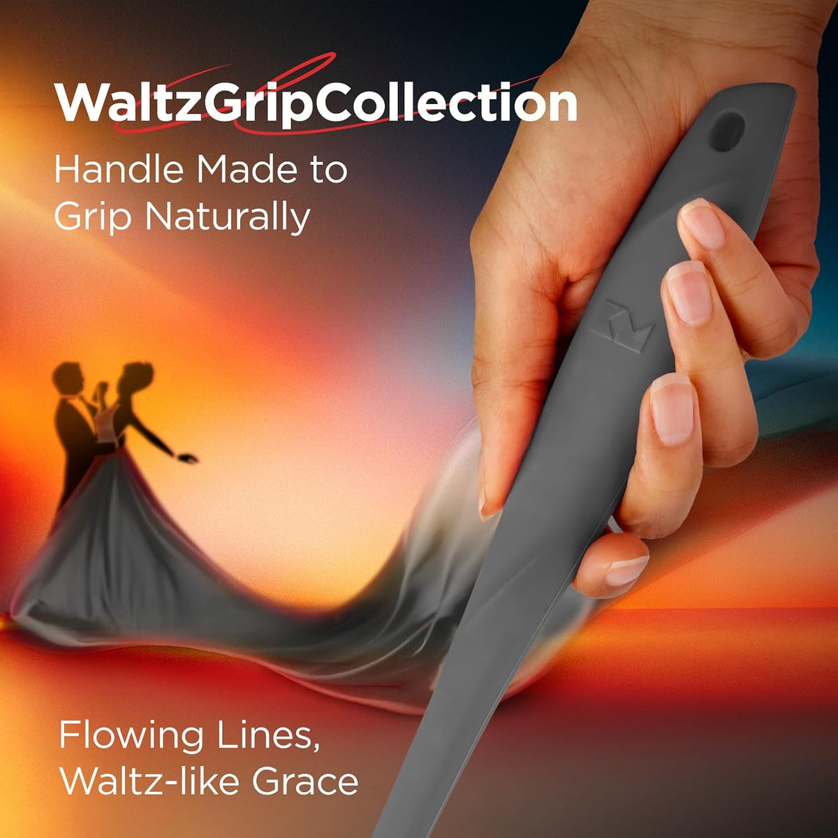 Kitchen Mama WaltzGrip Platinum Silicone Basting Pastry Brush, Metal Gray