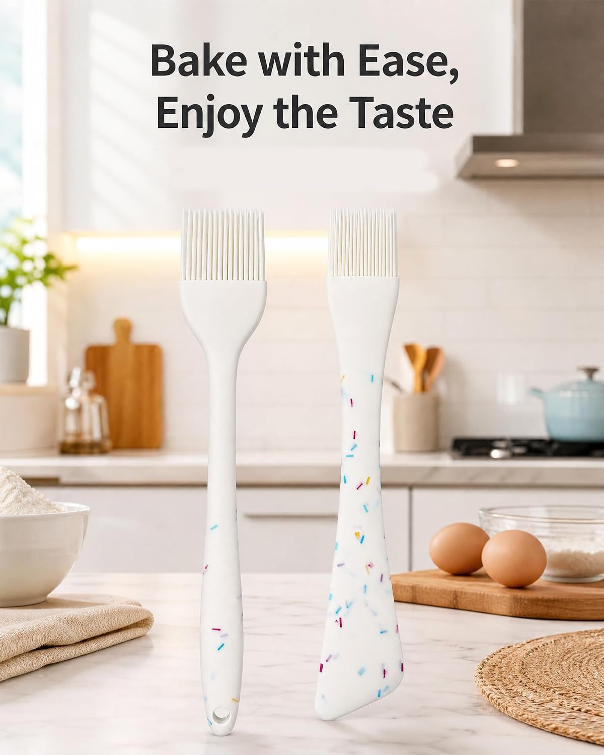 Silicone Basting Brush with Spatula, 2Pcs Heat Resistant Basting Brushes