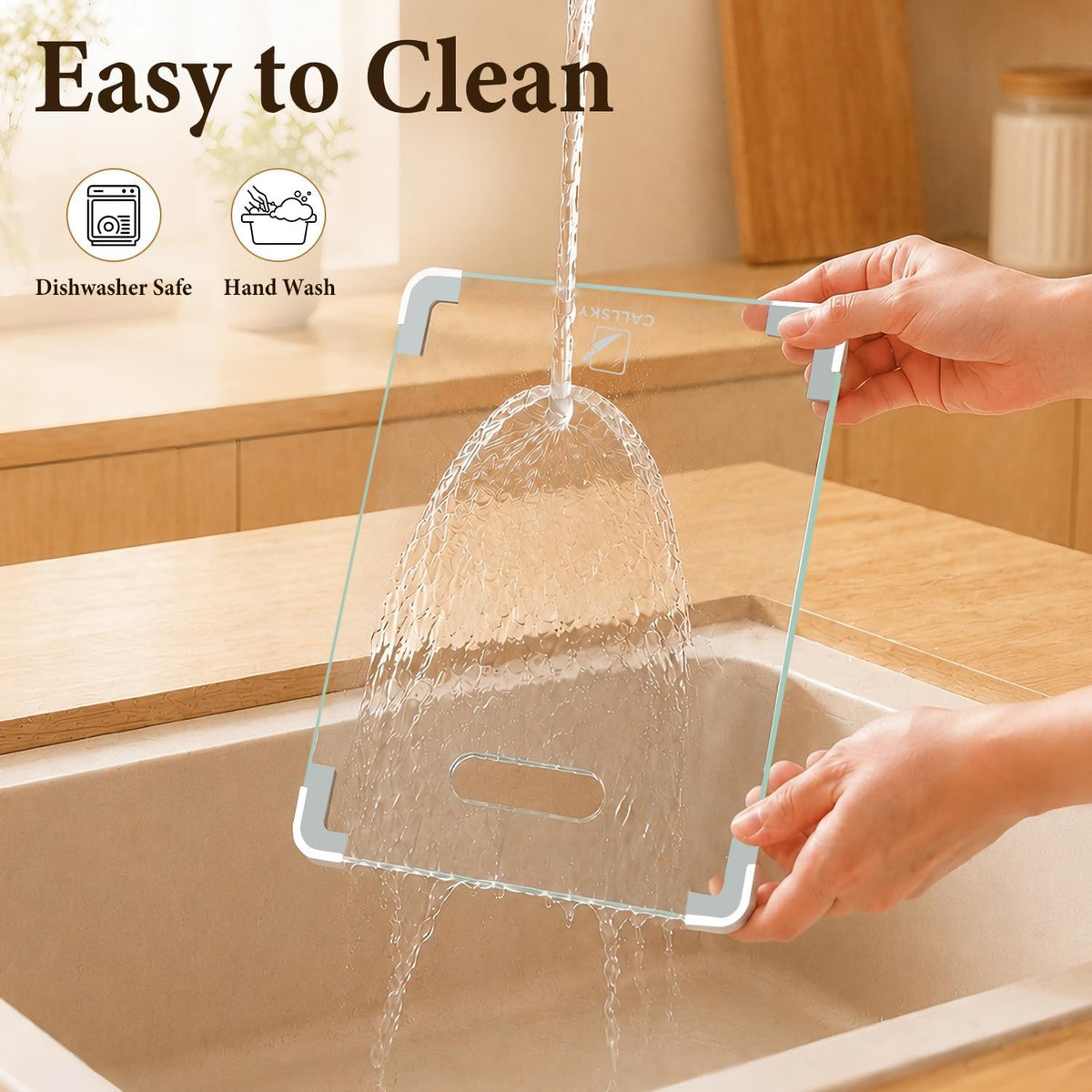 12x8 Clear Tempered Glass Small Cutting Board for Kitchen Countertop