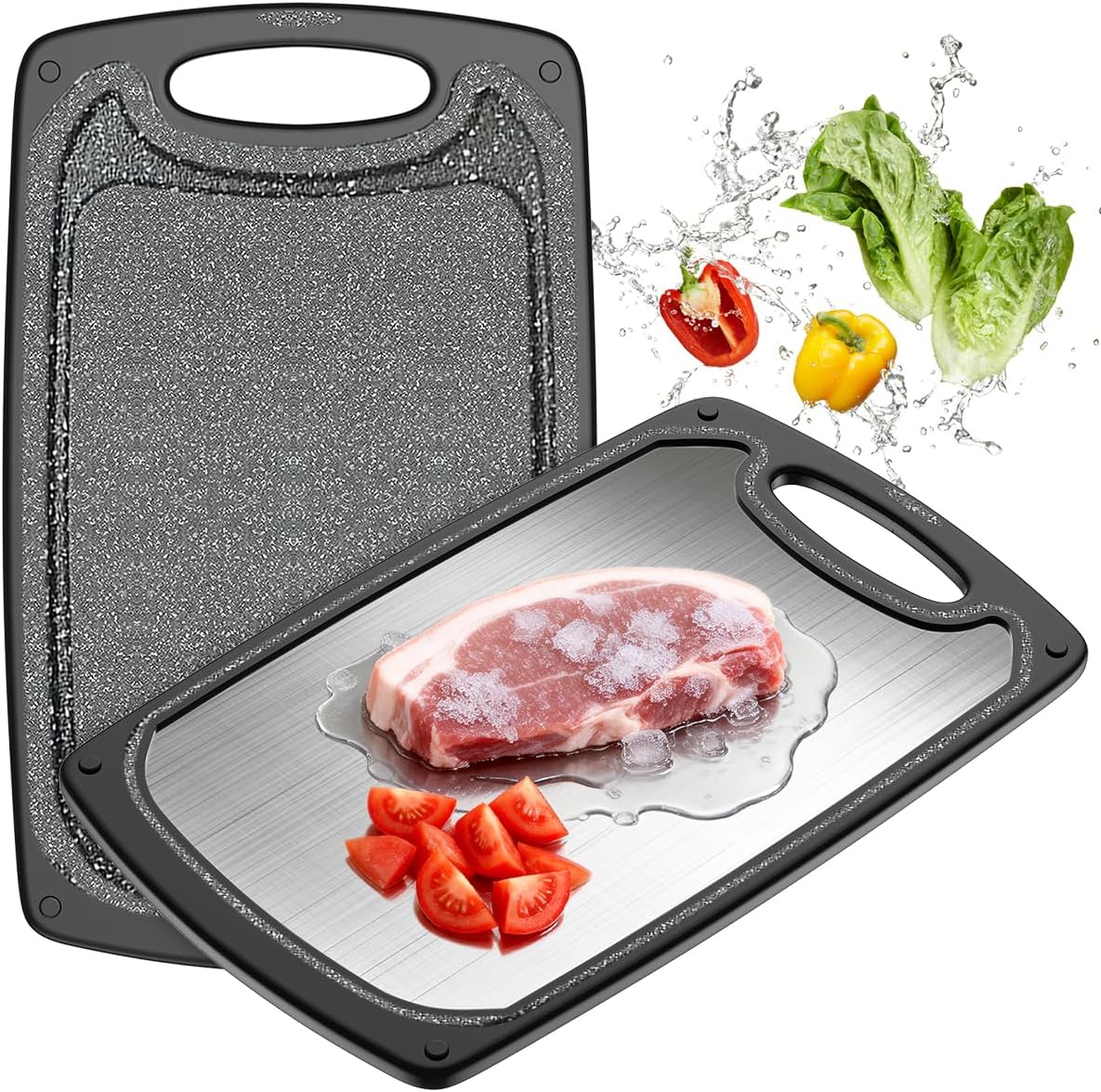 Viretang Small Stainless Steel Cutting Board,Dishwasher safe,Grinding Area