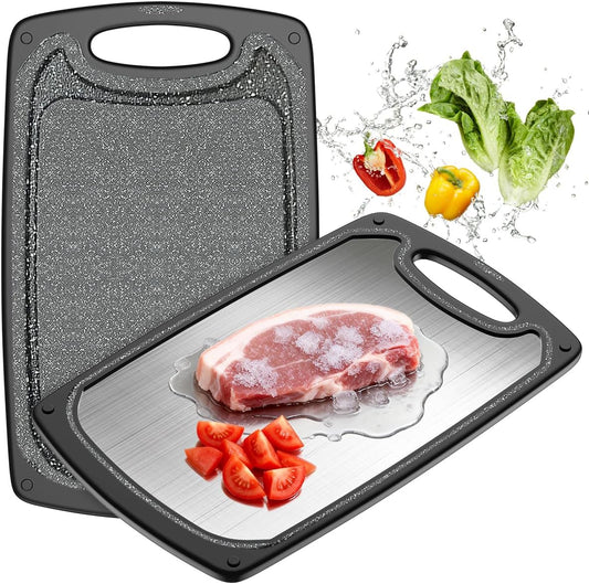 Viretang Small Stainless Steel Cutting Board,Dishwasher safe,Grinding Area