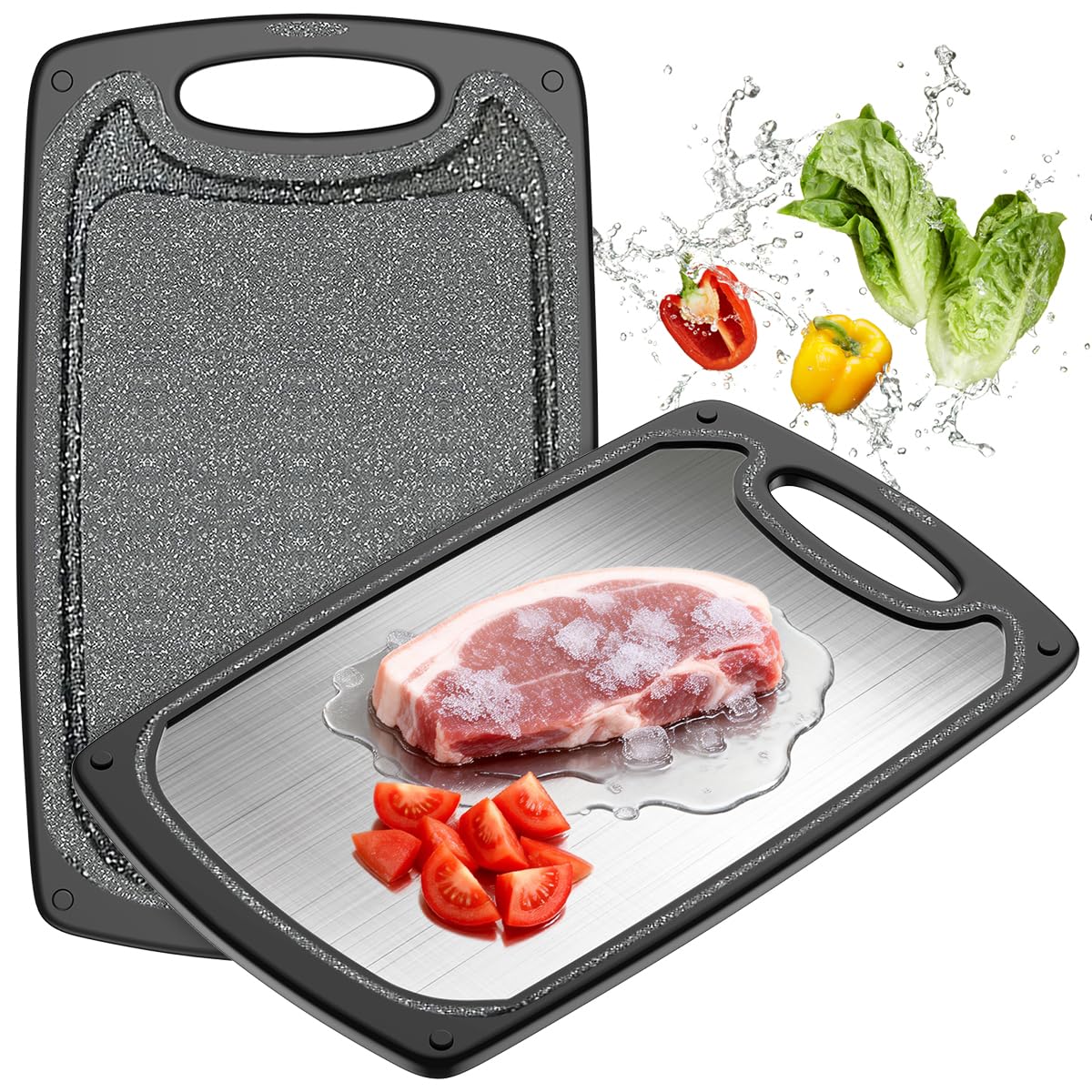 Viretang Small Stainless Steel Cutting Board,Dishwasher safe,Grinding Area