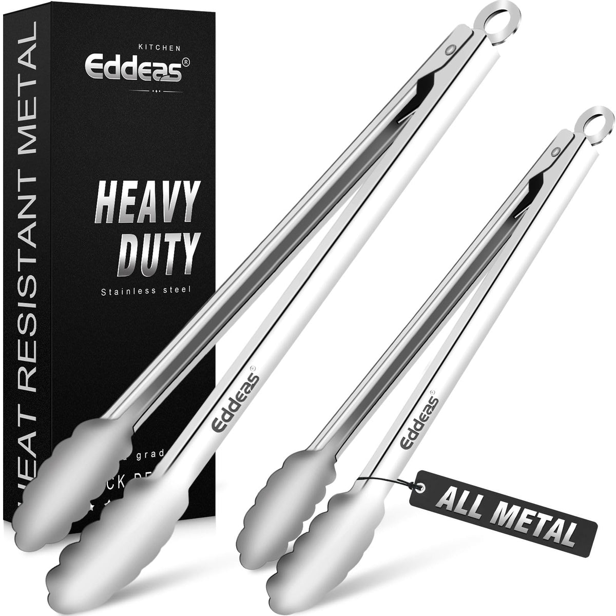 Tongs For Cooking Up to 600 °F Metal Kitchen Tongs 3PCS 7,9,12 Inch