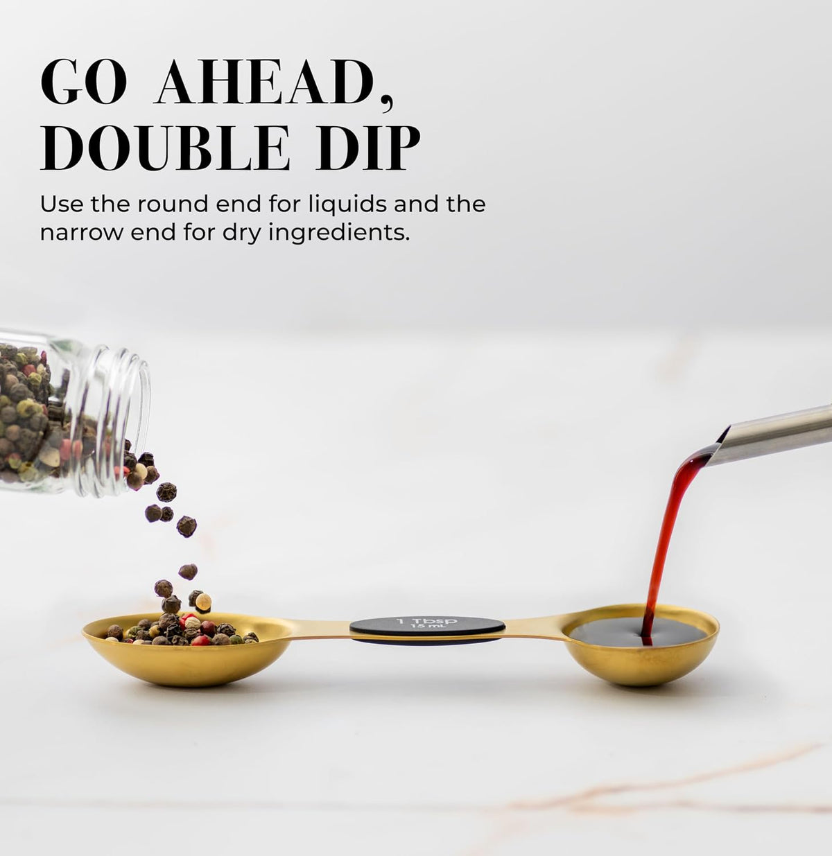 Styled Settings Magnetic Measuring Spoons Set, Gold