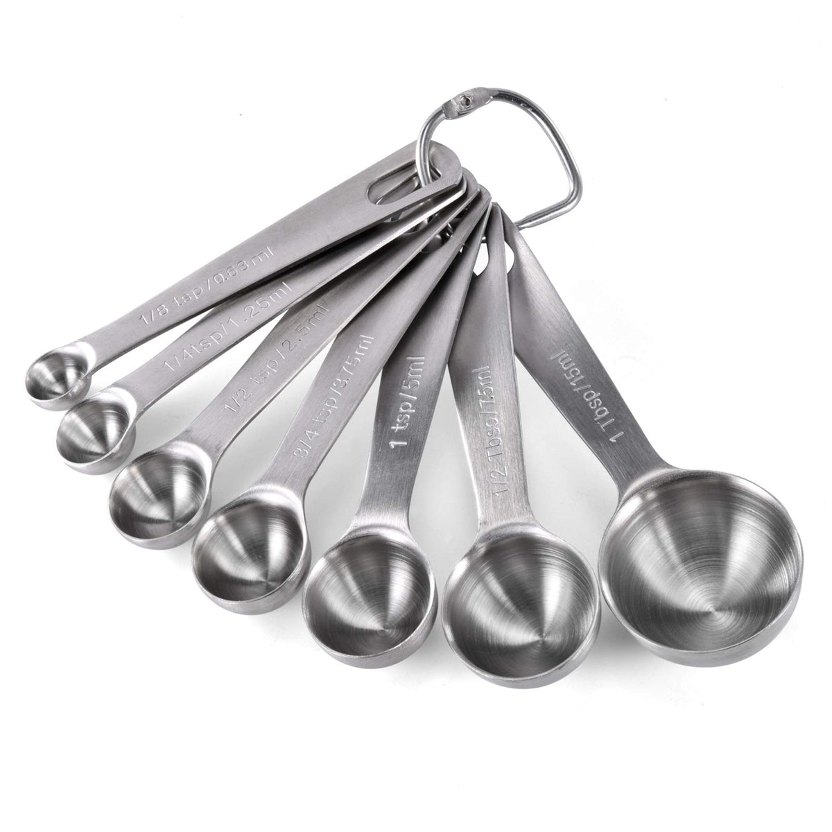 U-Taste 18/8 Stainless Steel Measuring Spoons Set of 7, Teaspoon Tablespoon