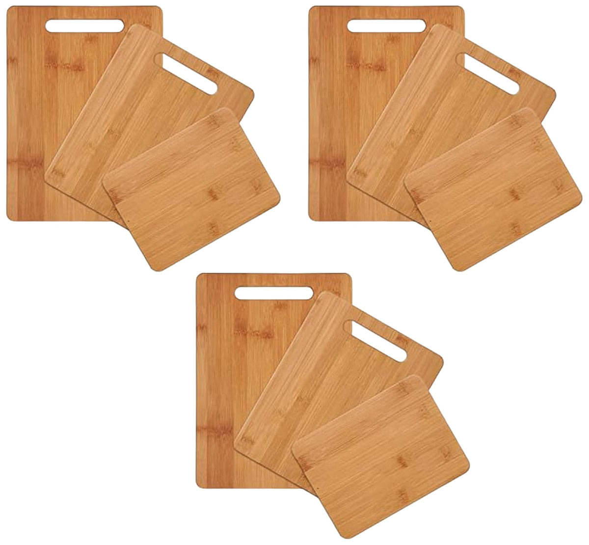 Farberware Bamboo Cutting Board Set, 4-Piece, Reversible