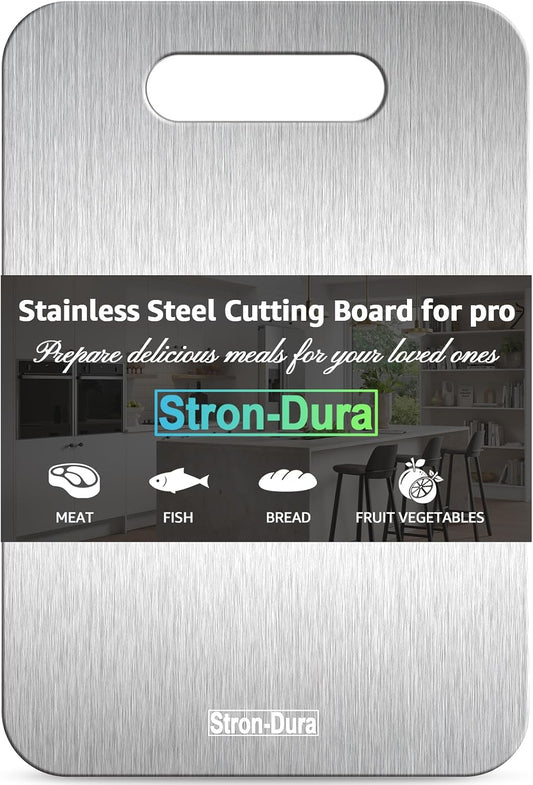 Stron-Dura Cutting Board, Stainless Steel Cutting Board, Foodgrade Cutting Boards for Kitchen, Double Side Use, Odor free, S 11.5" * 8"