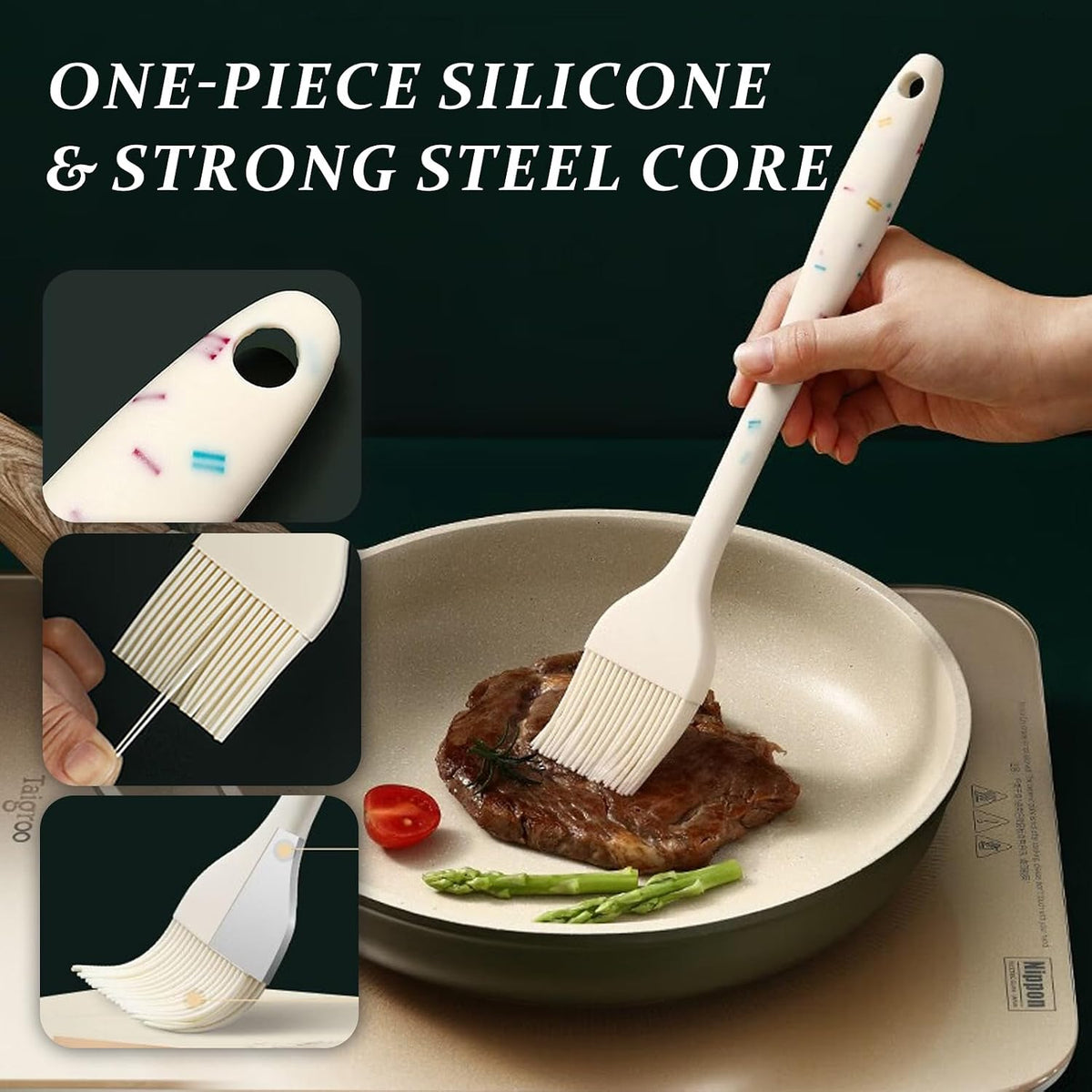 Silicone Basting Brushes, BPA-Free Pastry Brush for BBQ