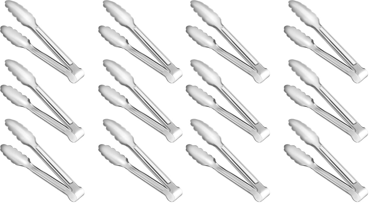 6 Pack Serving Tongs Kitchen Tongs, Buffet Tongs, Stainless Steel Food Tong Serving Tong, small tongs