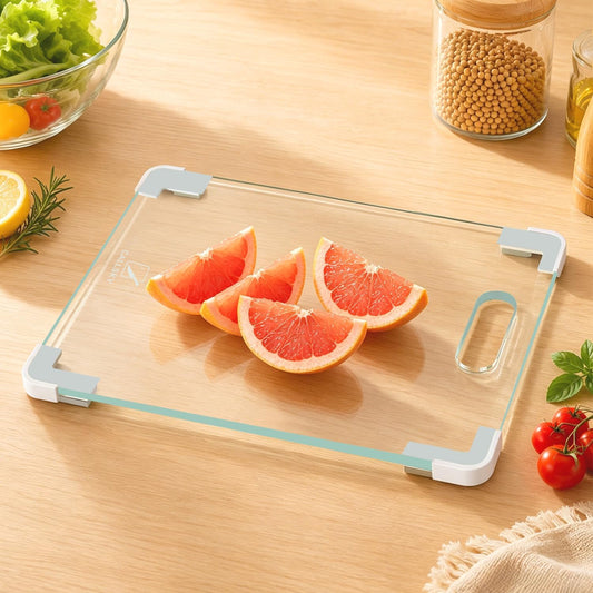 12x8 Clear Tempered Glass Small Cutting Board for Kitchen Countertop