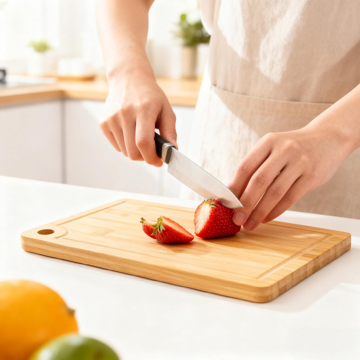Small Bamboo Cutting Boards with Juice Groove (11" x 7.8"), No Toxic Wooden Chopping Board for Kitchen, Charcuterie Board, Wooden Cutting Board for Meat, Cheese, Fruits, and Vegetables
