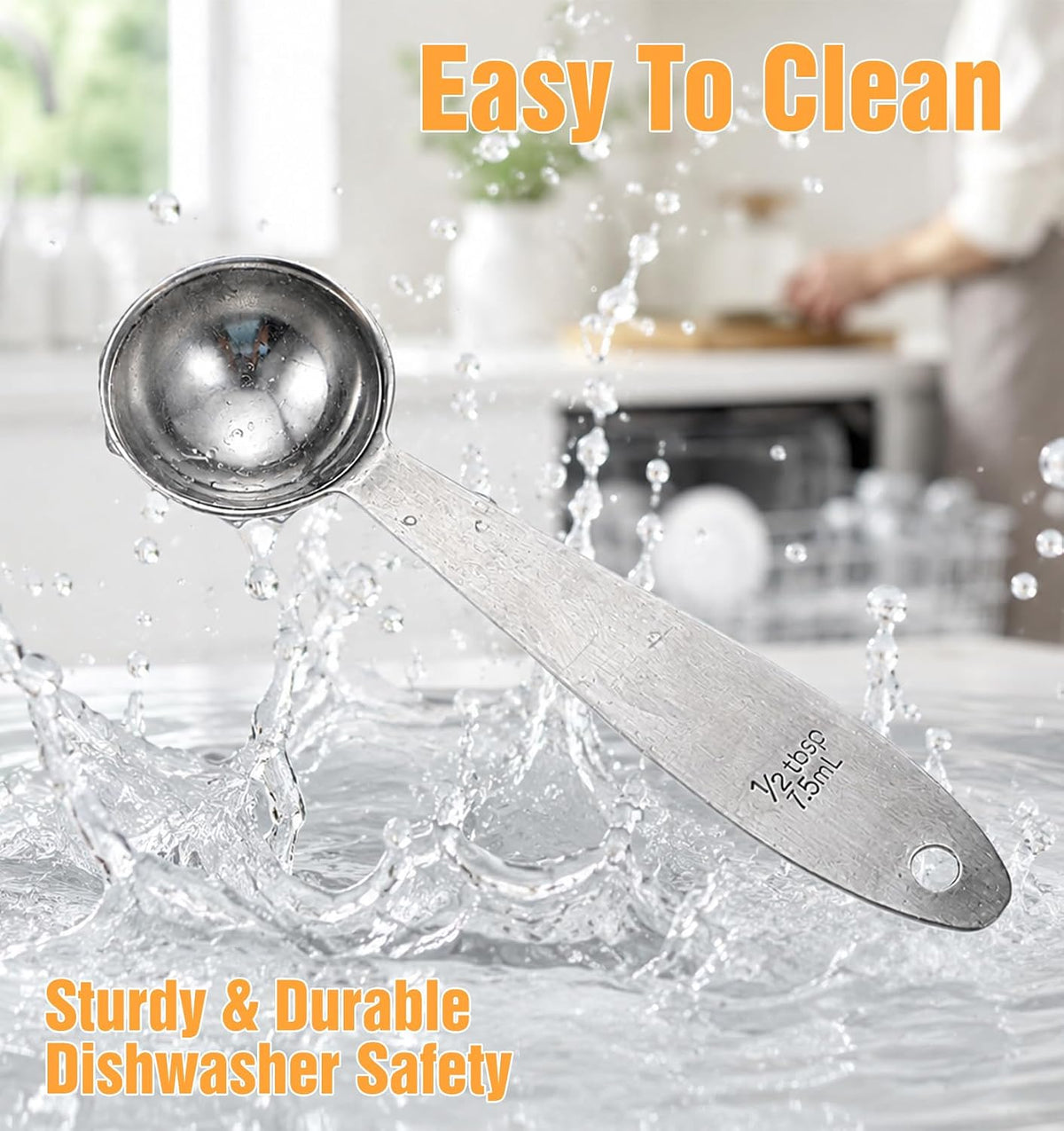 4 PCS Stainless Steel Measuring Spoons Set, Stackable for Baking