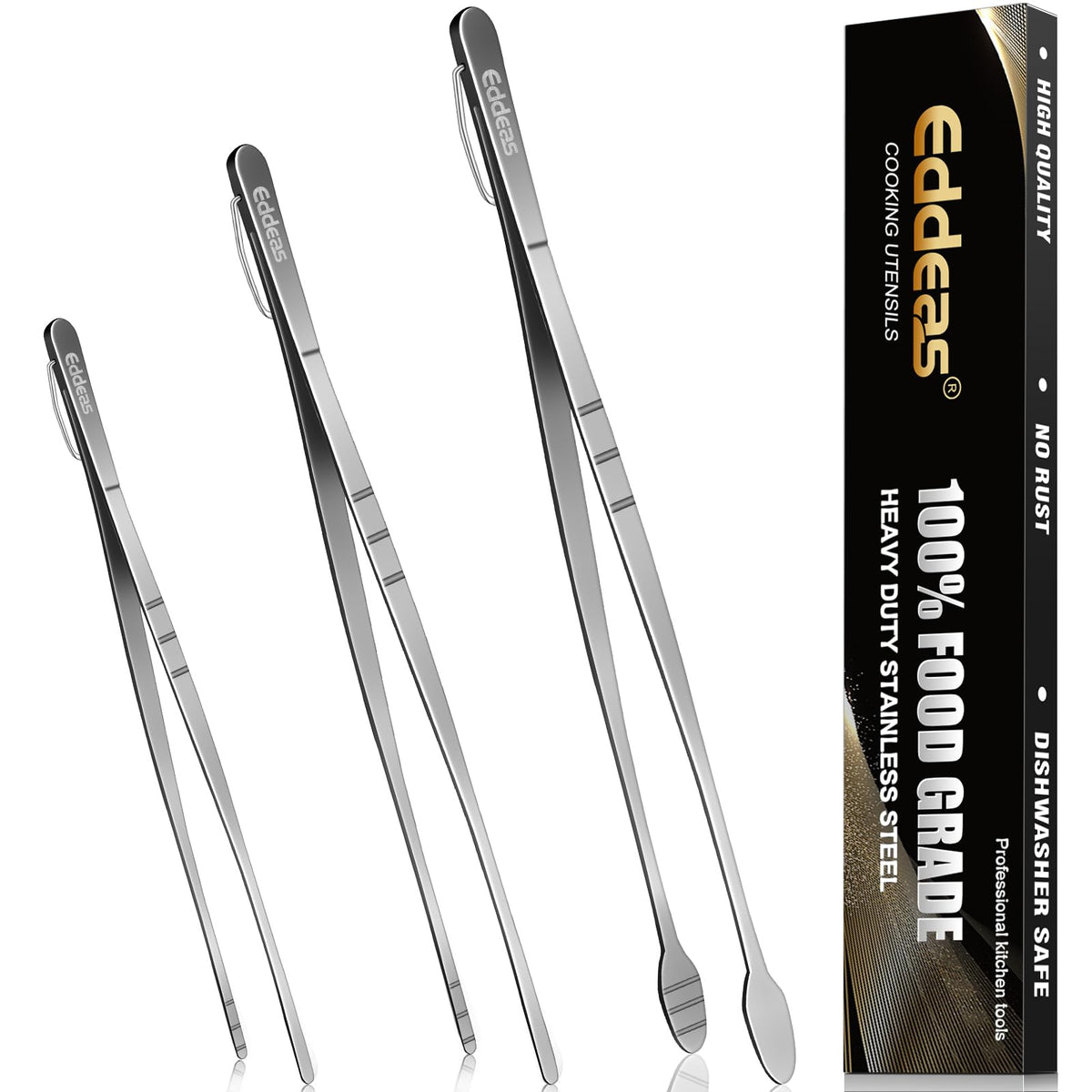 Tongs For Cooking Up to 600 °F Metal Kitchen Tongs 3PCS 7,9,12 Inch