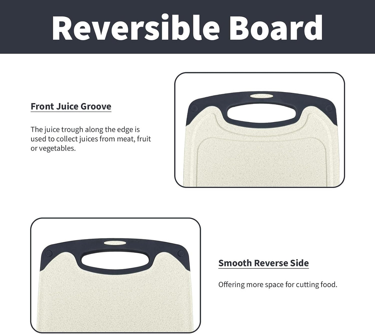 Cutting Board for Kitchen, Non Slip Chopping Board with Juice Grooves for Meat, Veggies, Space-Saving, Dishwasher Safe, Durable Kitchen Essential (Wheat)