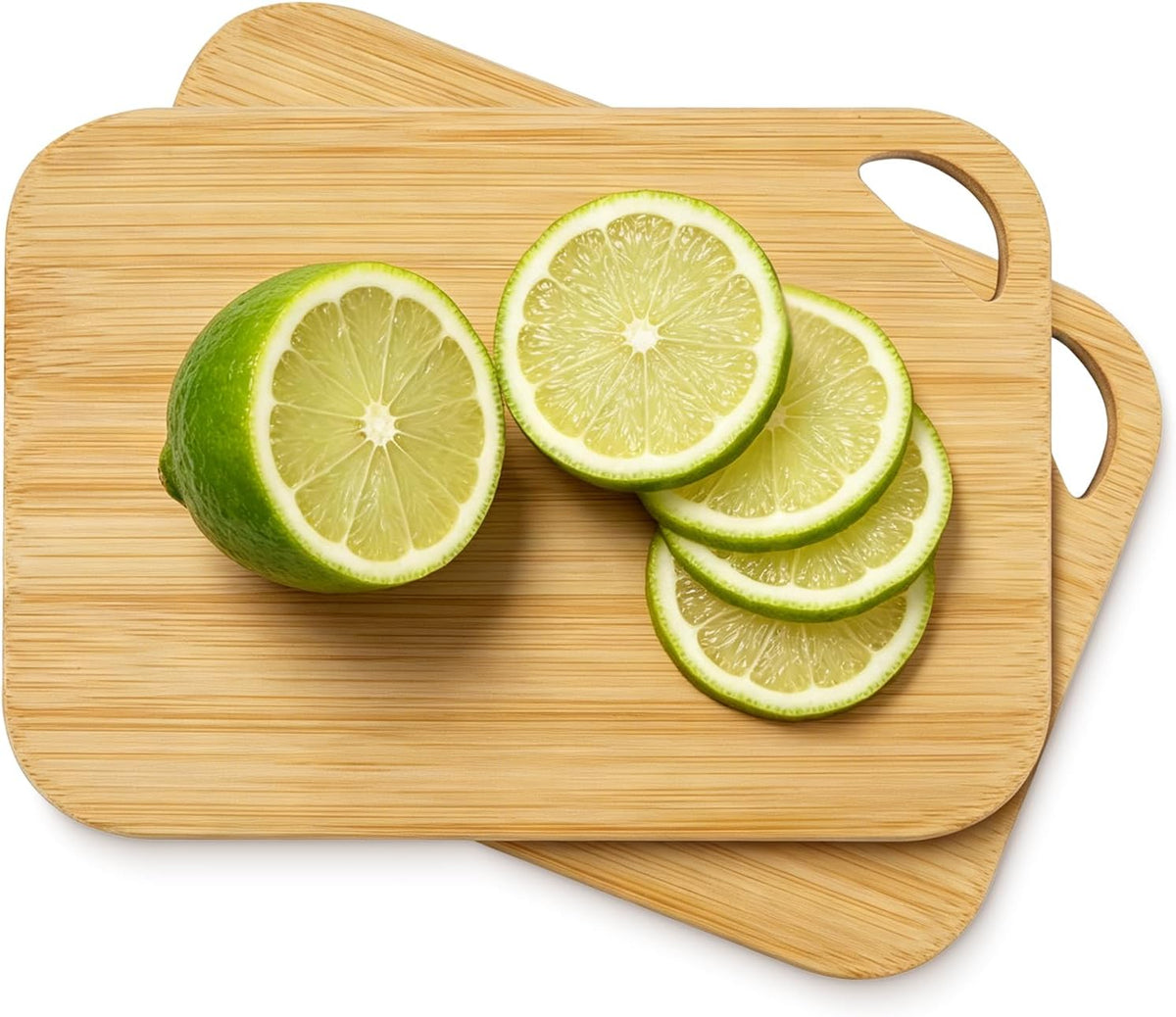 2 Pack Small Cutting Boards for Kitchen 8.6’’ x 6’’, Small Wooden Cutting Board Bamboo, Mini Cutting Board, Easy to Clean, Can be Hung, for Camping Vegetables, Fruit, Bread, Meat, Cheese (BPA Free)