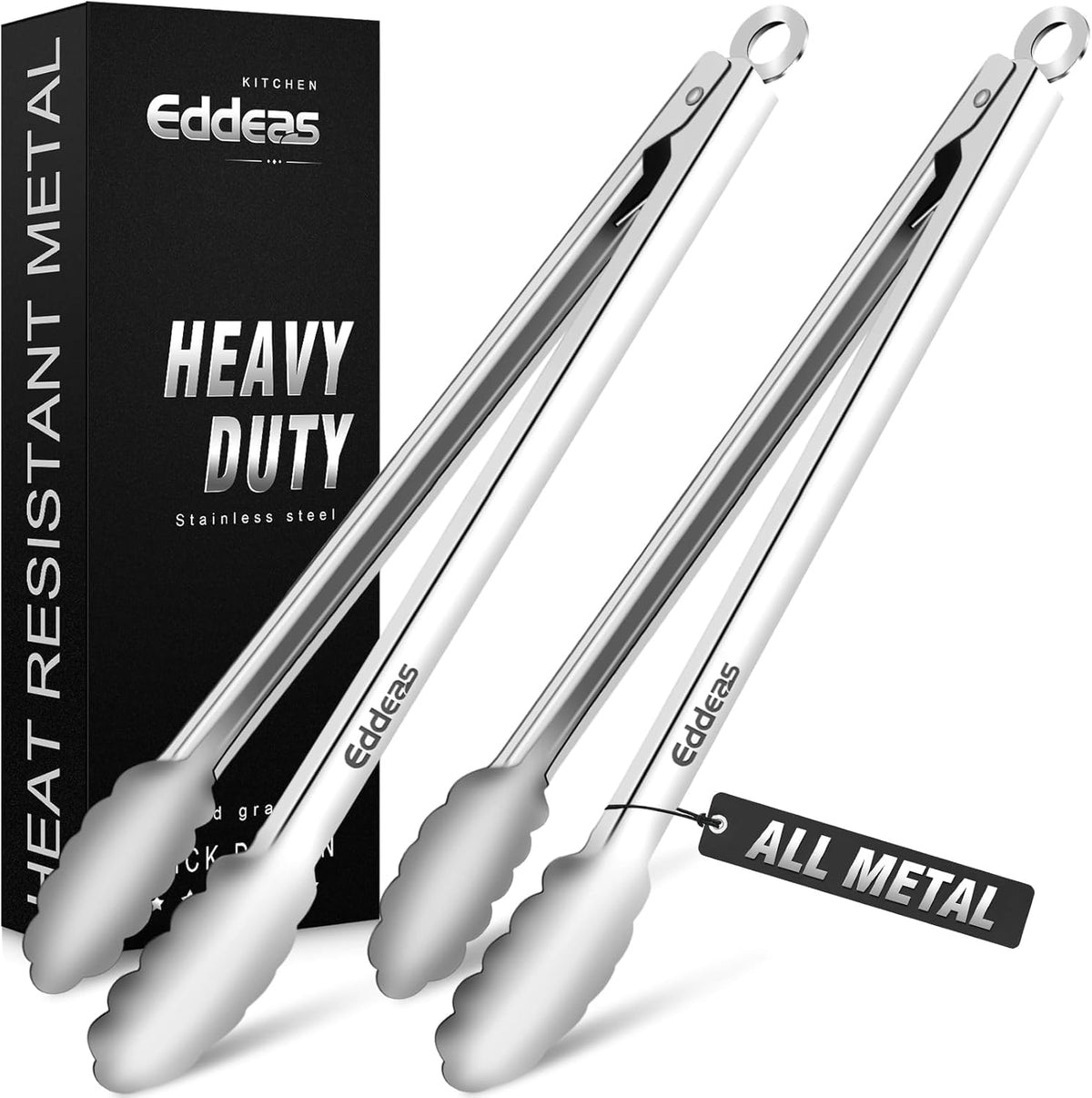 Tongs For Cooking Up to 600 °F Metal Kitchen Tongs 3PCS 7,9,12 Inch