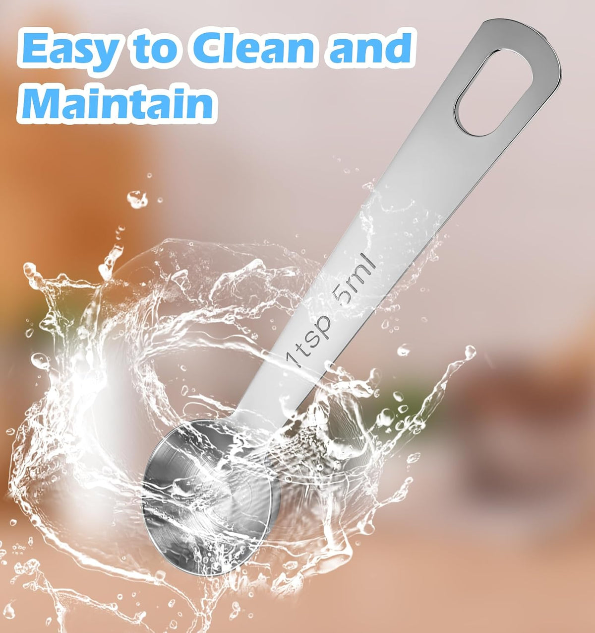 1 Teaspoon Measuring Spoons, 3Pcs Stainless Steel Kitchen Tools for Precise Cooking, Baking and Spices Measurement, 5ml