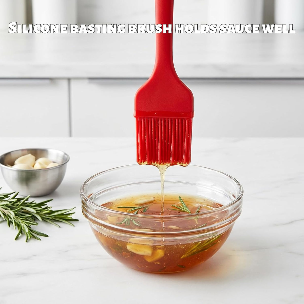 Silicone Basting Brush 2 Pack with Steel Core, Heat Safe BBQ Pastry
