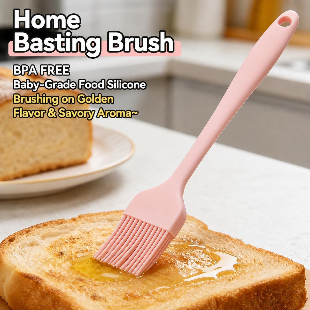 Heat Resistant Silicone Basting Brush for Cooking, Baking, Grilling