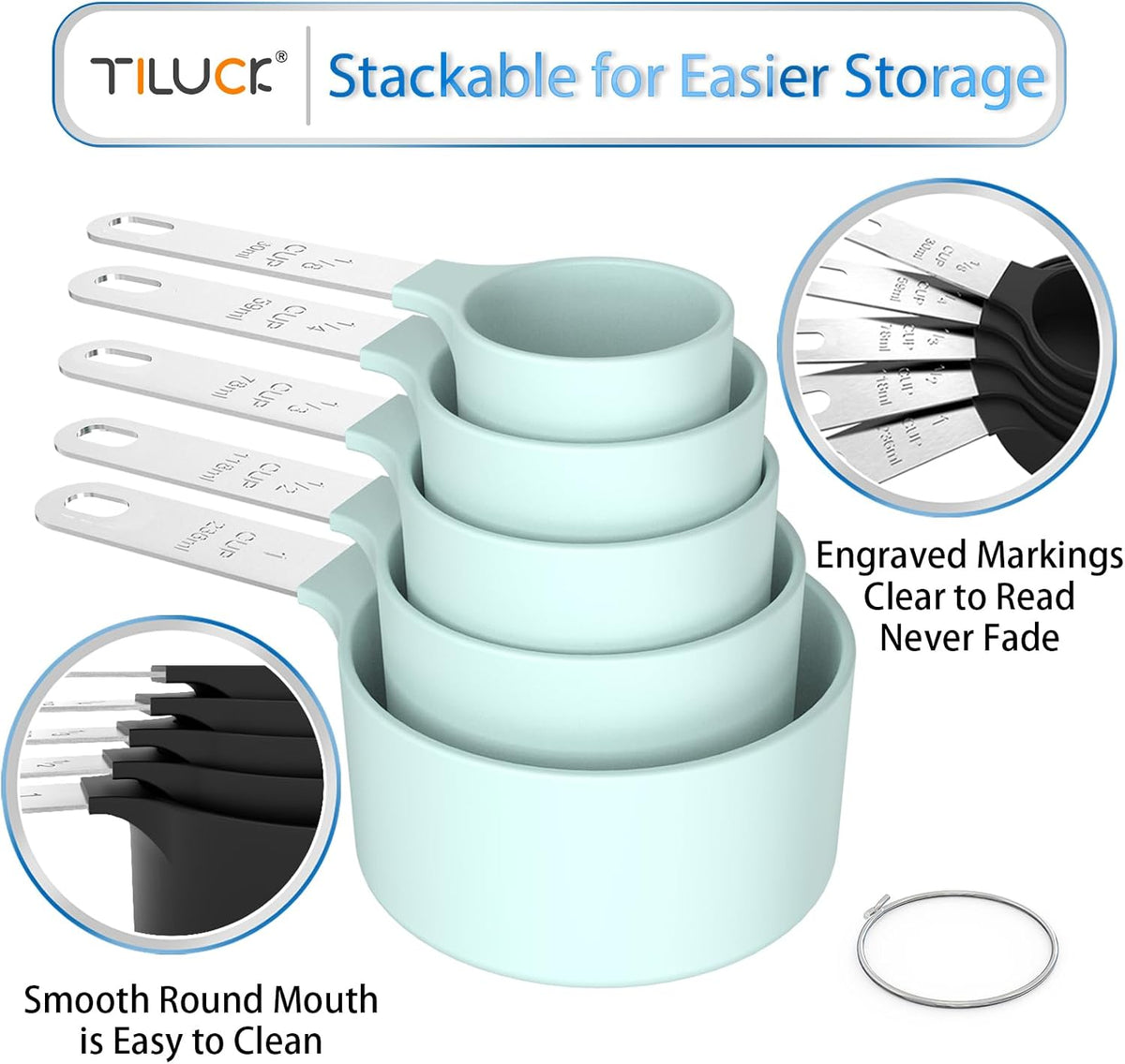 Measuring Cups & Spoons Set, Stackable Cups and Spoons