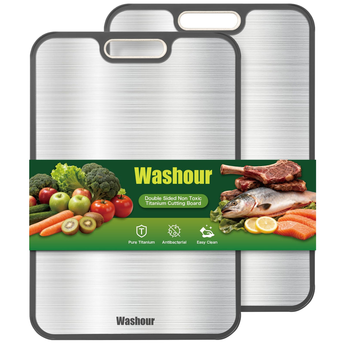 Non Toxic Titanium Cutting Board for Kitchen, Food Grade Titanium Cutting Boards 2 in 1 Double Sides, Non Slip Cutting Mat 15" x 10"