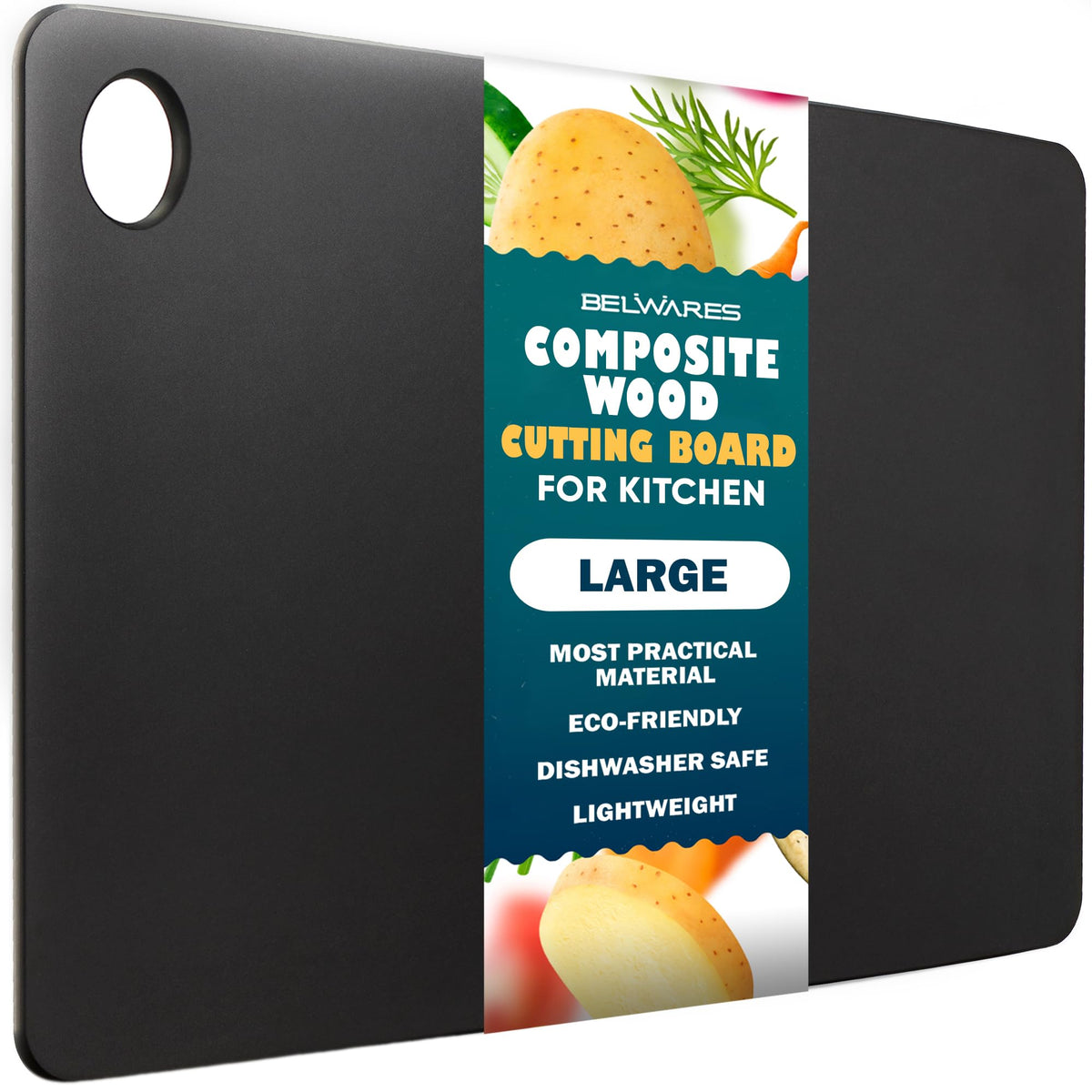 Wooden Cutting Board for Kitchen - Small Composite Wood Cutting Boards Dishwasher - Thin, BPA Free & Eco-Friendly Chopping Board (11.5 x 9 Inch, Natural)