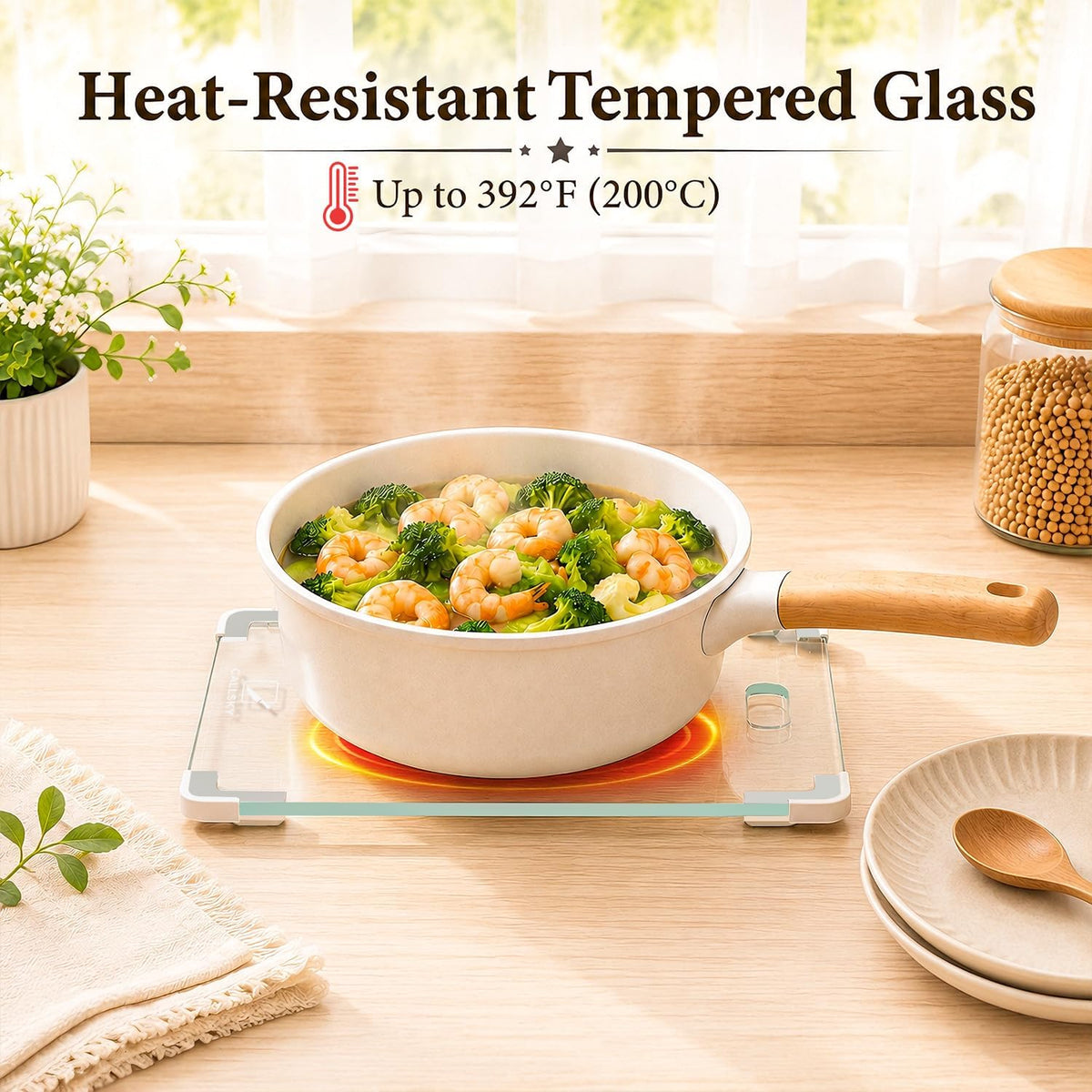 12x8 Clear Tempered Glass Small Cutting Board for Kitchen Countertop
