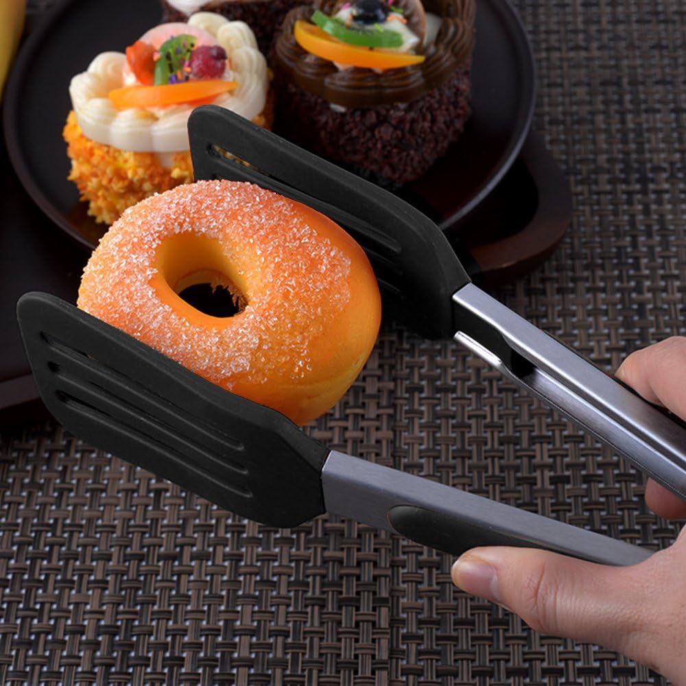 Cooking Tongs 9" and 12" Stainless Steel Kitchen Silicone Serving Tongs