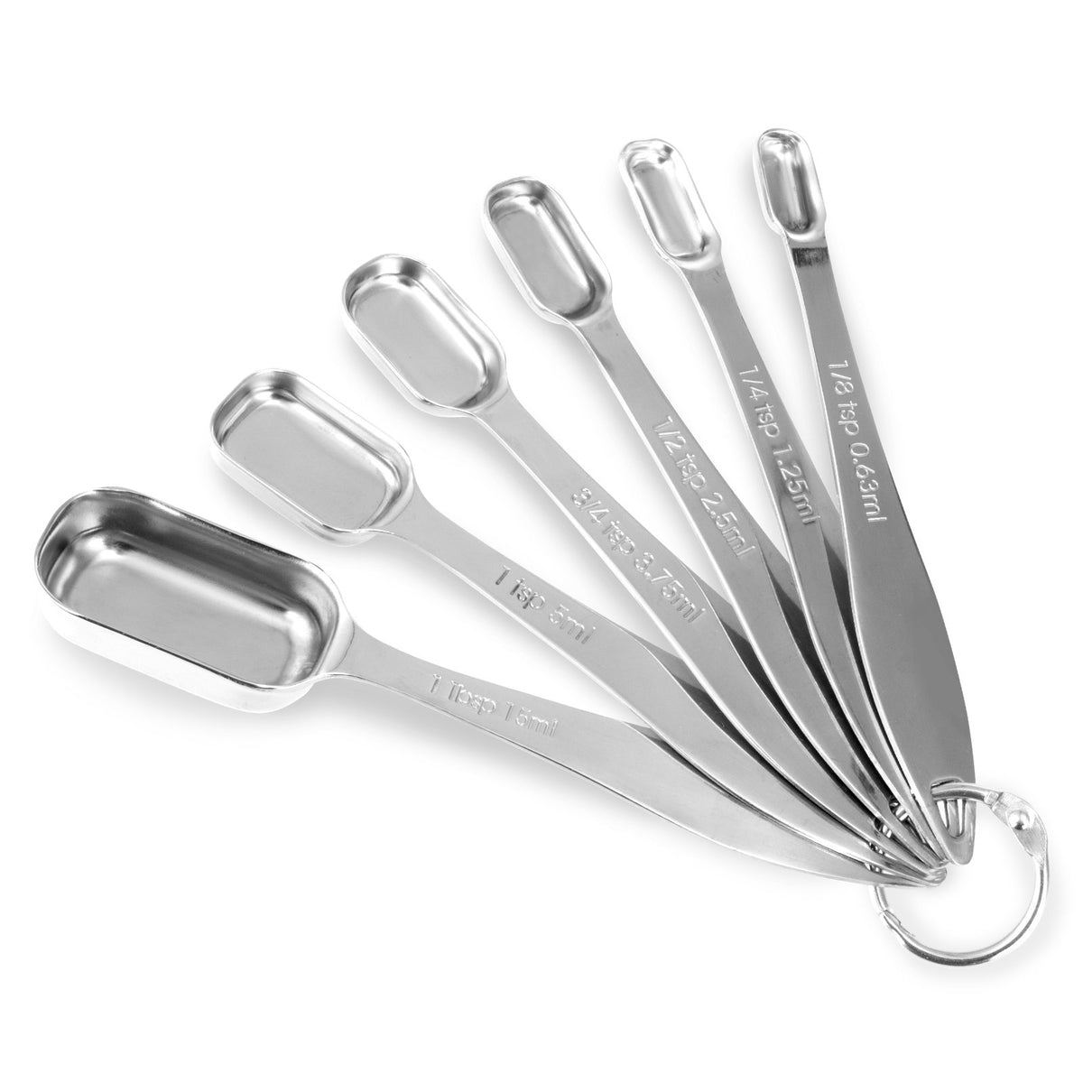13-Piece Measuring Cups and Spoons Set, 18/8 Stainless Steel, Silver