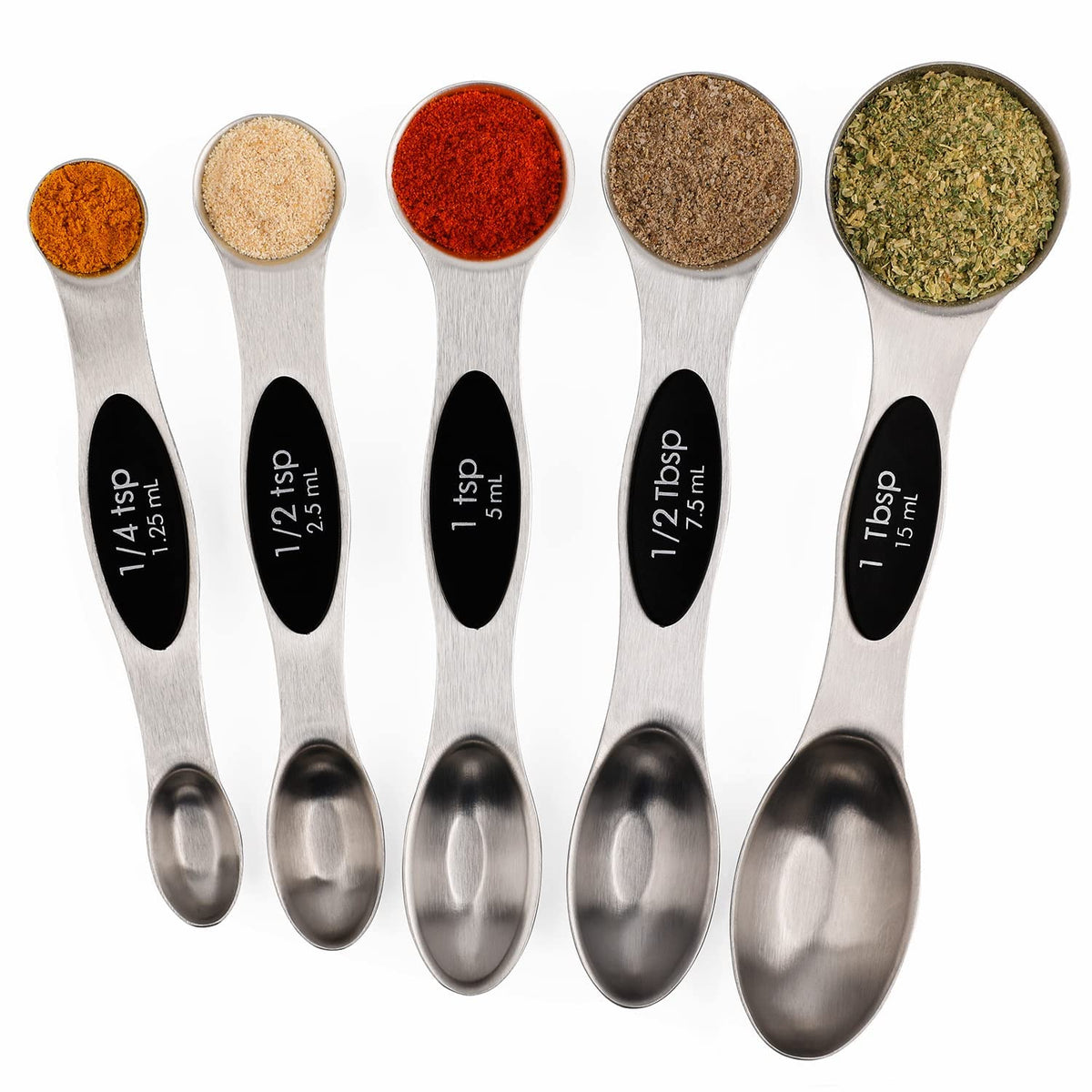 Magnetic Measuring Spoons Set Stainless Steel Dual Sided Stackable Teaspoon