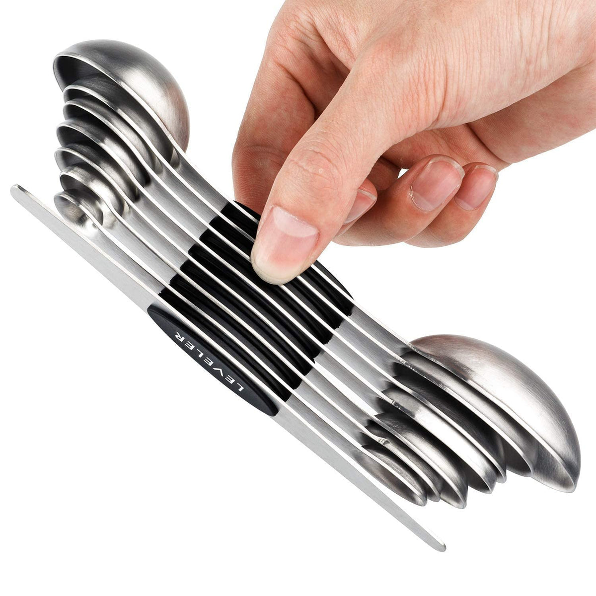 Magnetic Measuring Spoons Set Stainless Steel Dual Sided Measuring Spoons