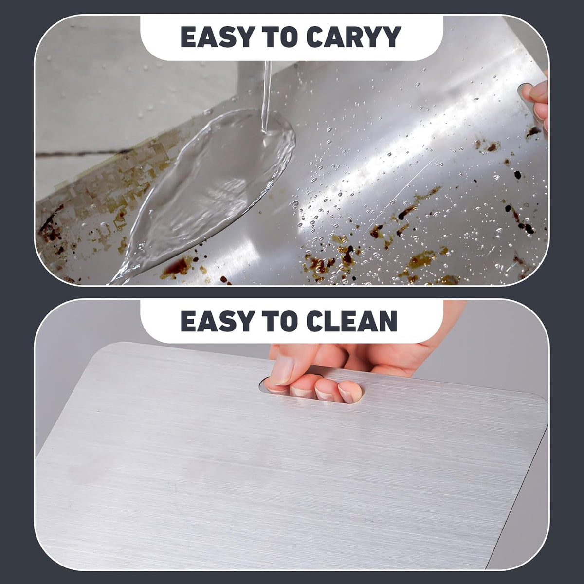 Stainless Steel Cutting Board Set of 3,Non Toxic Cutting Boards for Kitchen