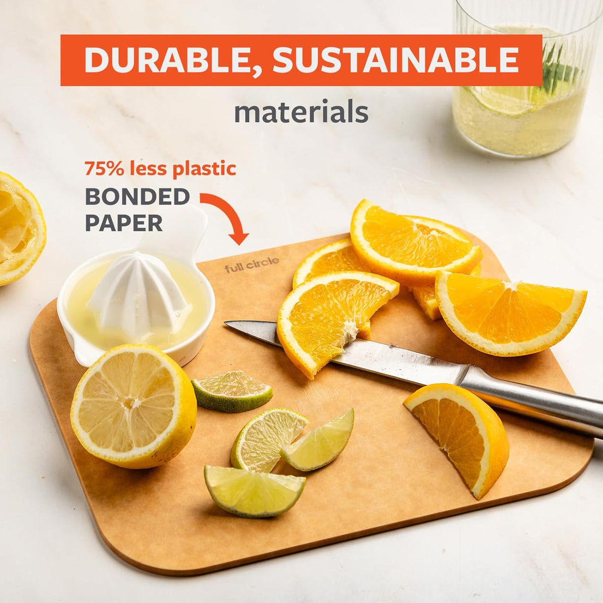 Full Circle Better-Than-Wood Quick Prep Cutting Board, Small Size 8x10"