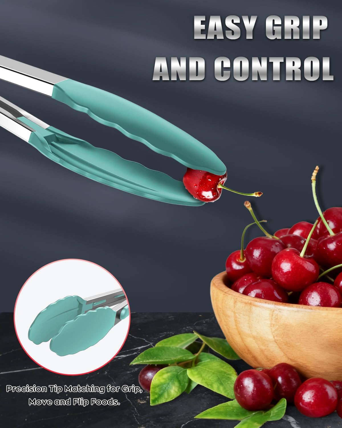 Good Grip Cooking Tongs with Silicone Tips, Set of 3-7" 9" and 12"