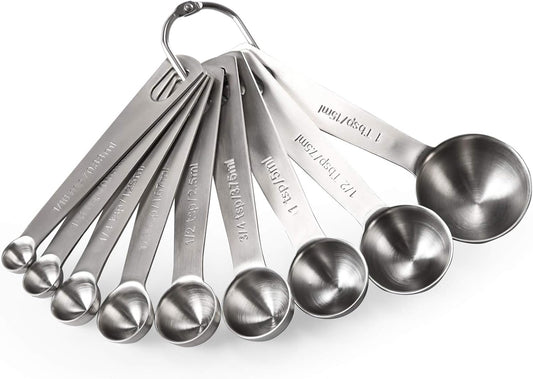 U-Taste 18/8 Stainless Steel Measuring Spoons Set of 9, Teaspoon Tablespoon