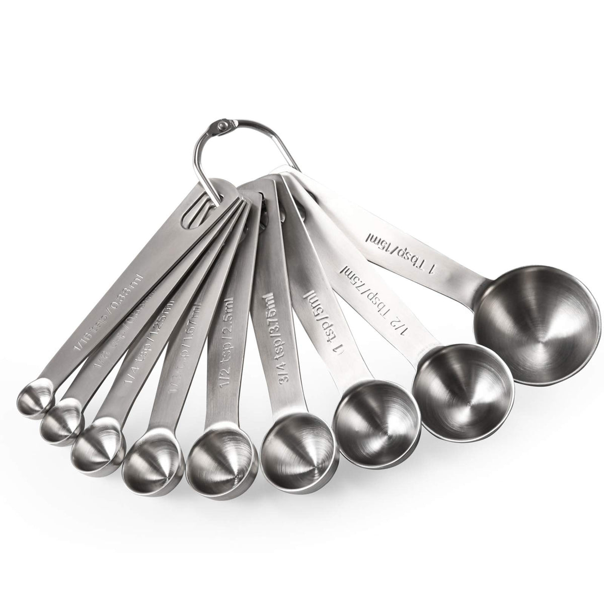 U-Taste 18/8 Stainless Steel Measuring Spoons Set of 7, Teaspoon Tablespoon