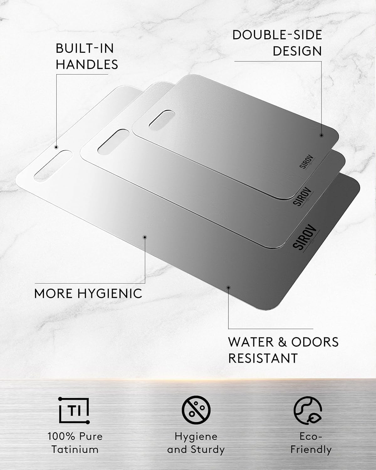 Katori Titanium Cutting Board, 100% Pure Titanium Cutting Boards(12.2L*8W)