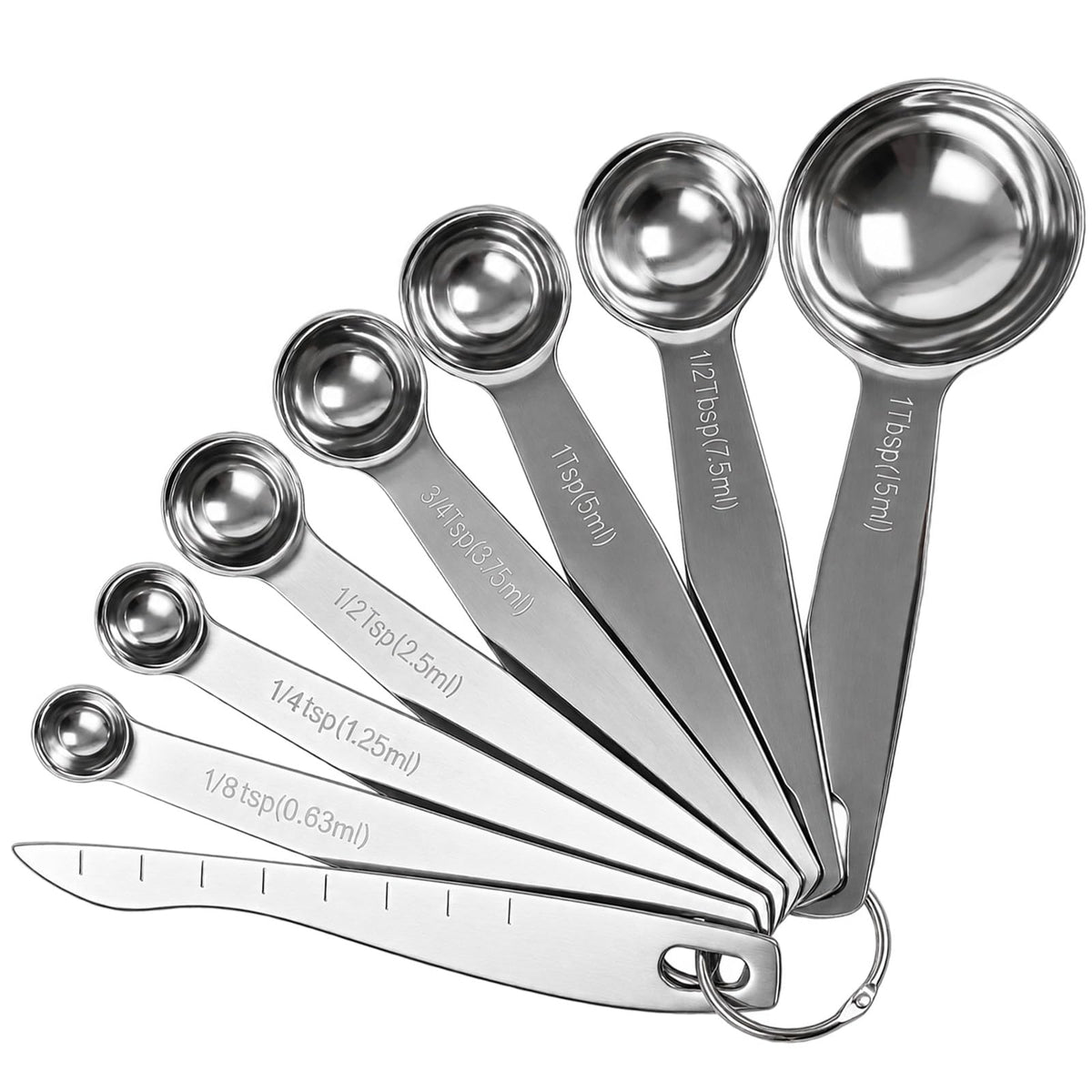 Measuring Spoons, Premium Heavy Duty Stainless Steel Measuring Spoons Cups Set, Small Tablespoon with Metric and US Measurements, Set of 6 for Measuring Dry and Liquid Ingredients