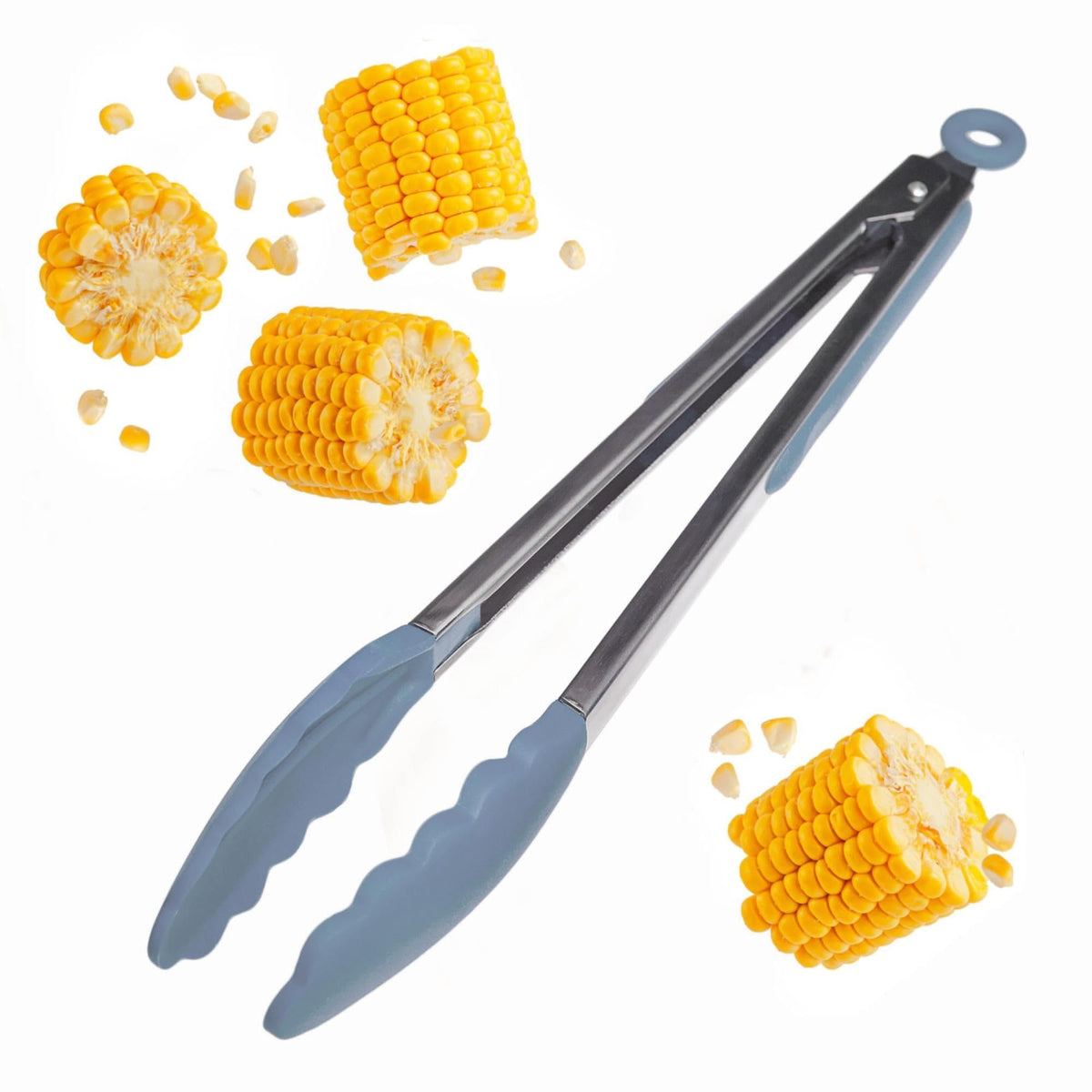 Starpack Get a Grip Silicone Kitchen Tongs (2-Pack, 9" + 12") - LFGB Non Toxic, 600°F Heat Resistant, BPA-Free - Heavy-Duty Stainless Steel, Locking - Dishwasher Safe for Nonstick Cookware