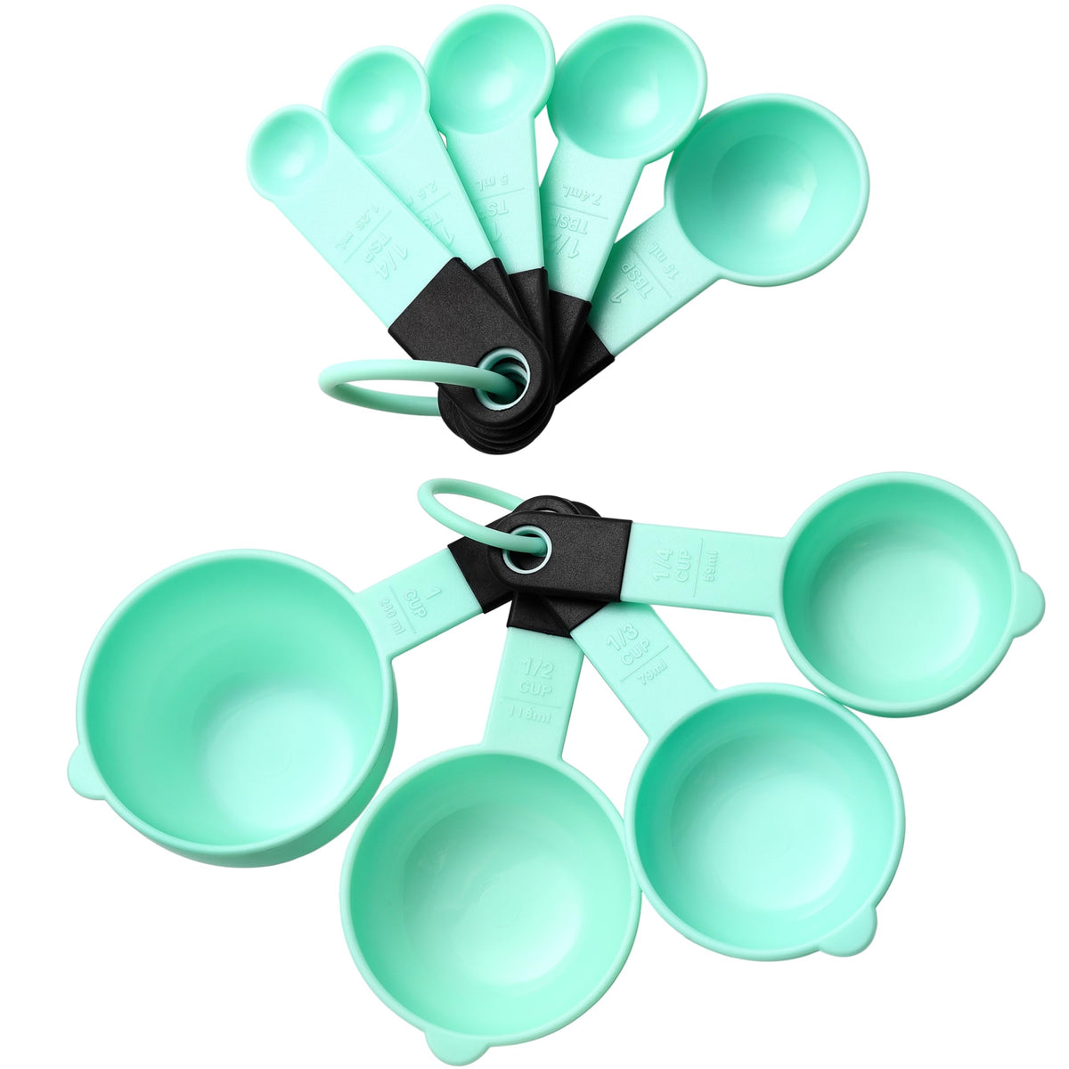 Spring Chef Black Magnetic Measuring Cups & Spoons - 9 pcs - Nesting Design