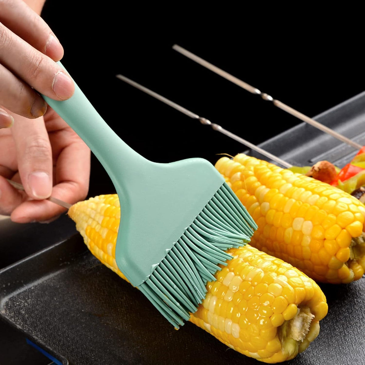 Basting Brush Silicone Pastry Baking Brushes Large Grill BBQ Sauce Marinade Meat Glazing Oil Brush Heat Resistant, Kitchen Cooking Baste Pastries Cakes Desserts, Dishwasher Safe 2Pack (2)