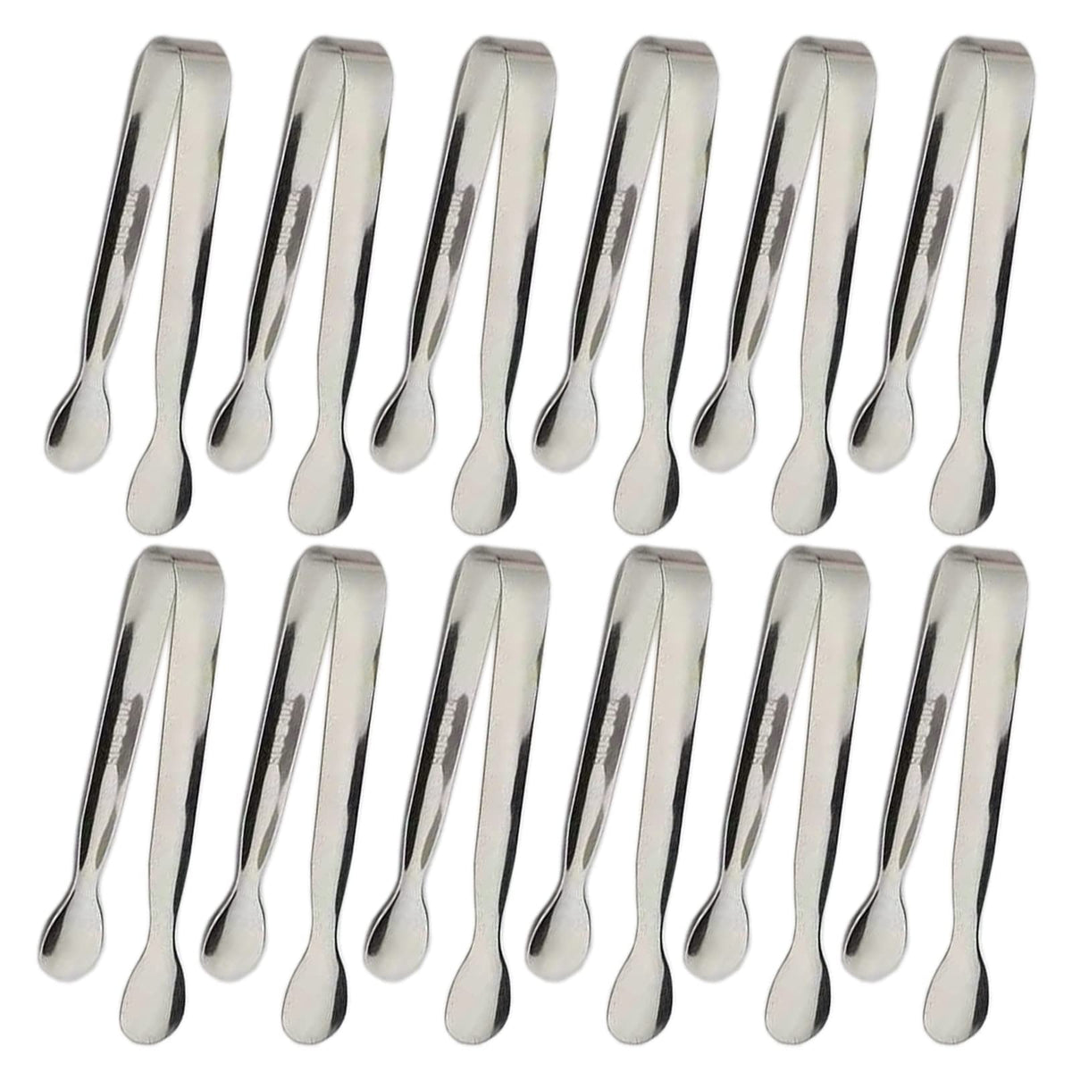 6PCS Ice Tongs Mini Sugar Tongs 4.25Inch Stainless Steel Kitchen Utensils Set,Small Serving Tong and Tiny Kitchen Tong for Appetizers,Tea Party, Coffee Bar, Desserts by Sunenlyst (Silver)