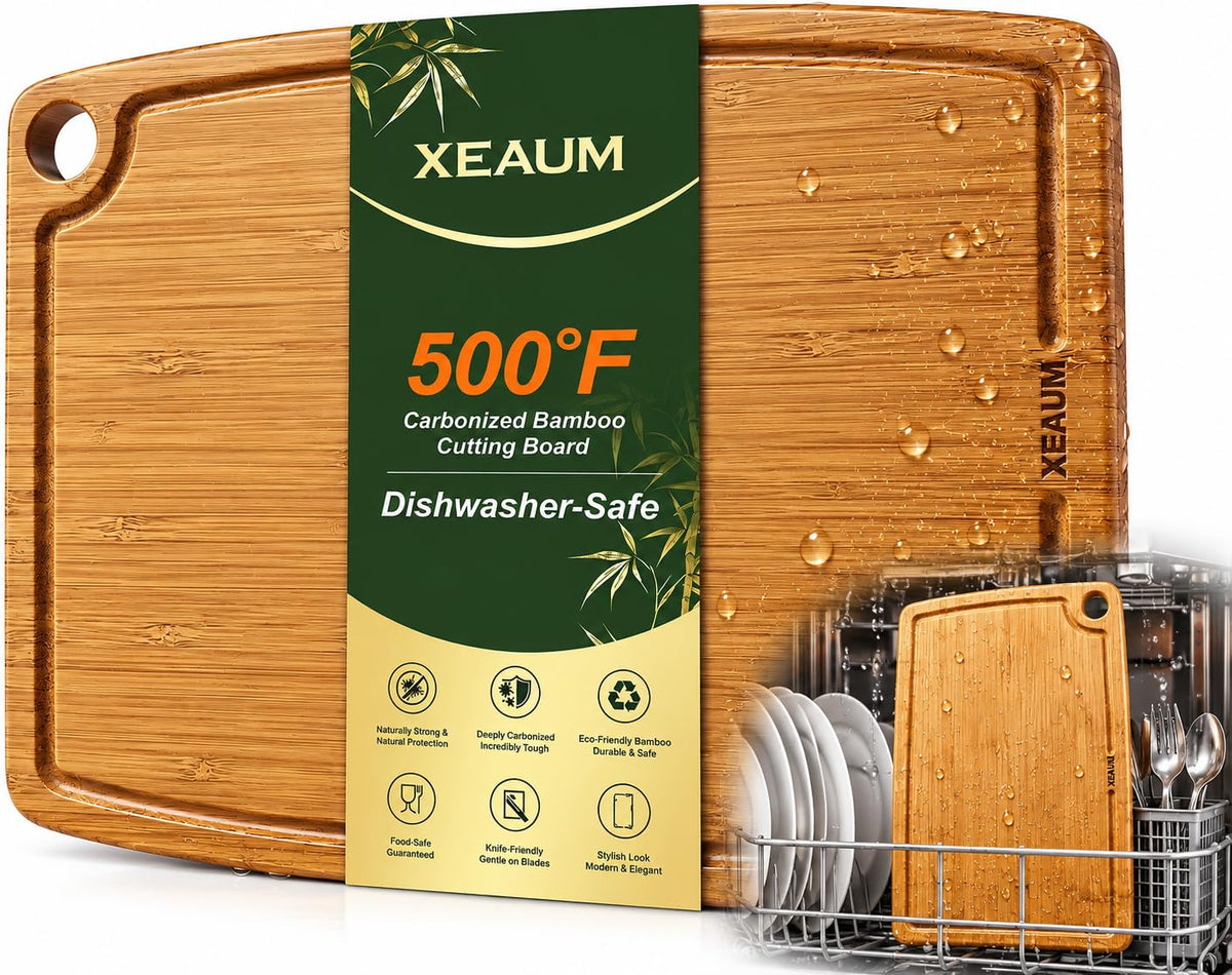 Bamboo Cutting Board 3-Piece Wooden Bread Boards for kitchen