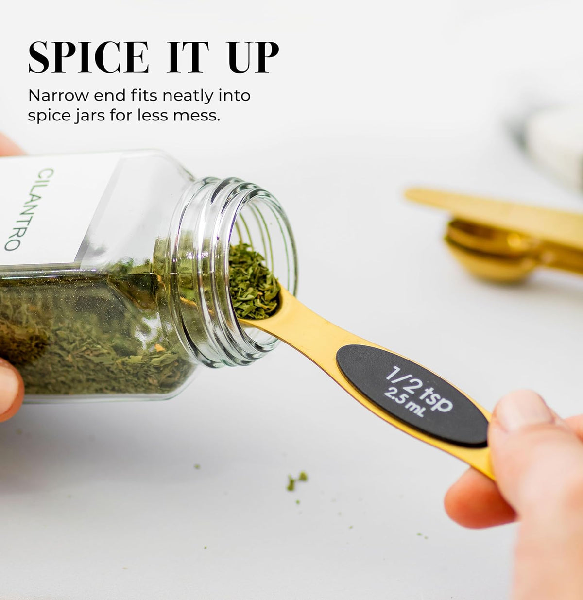Styled Settings Magnetic Measuring Spoons Set, Gold