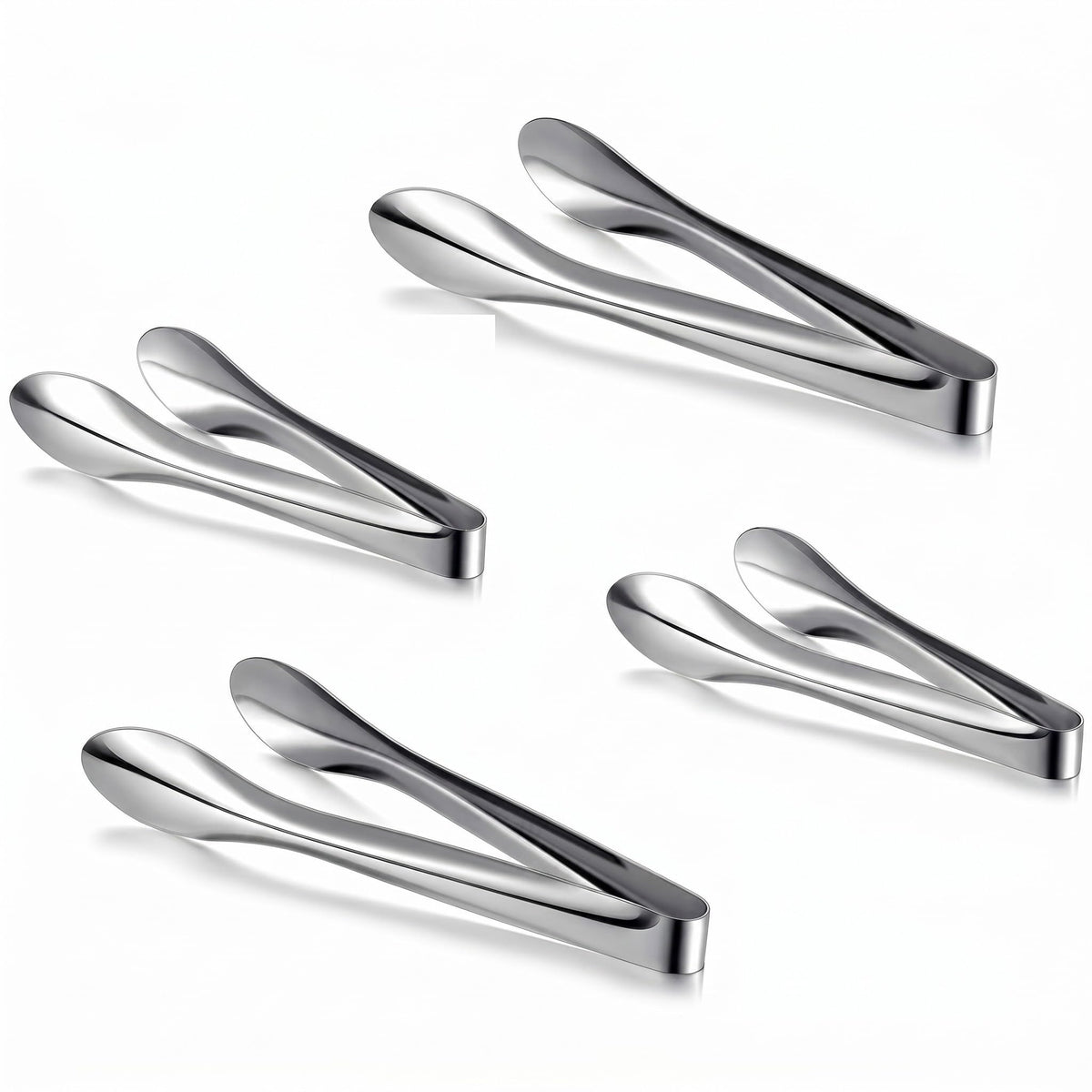 3 Pack Silver Polished Serving Tongs 9 Inch,12 Inch, 6 Inch