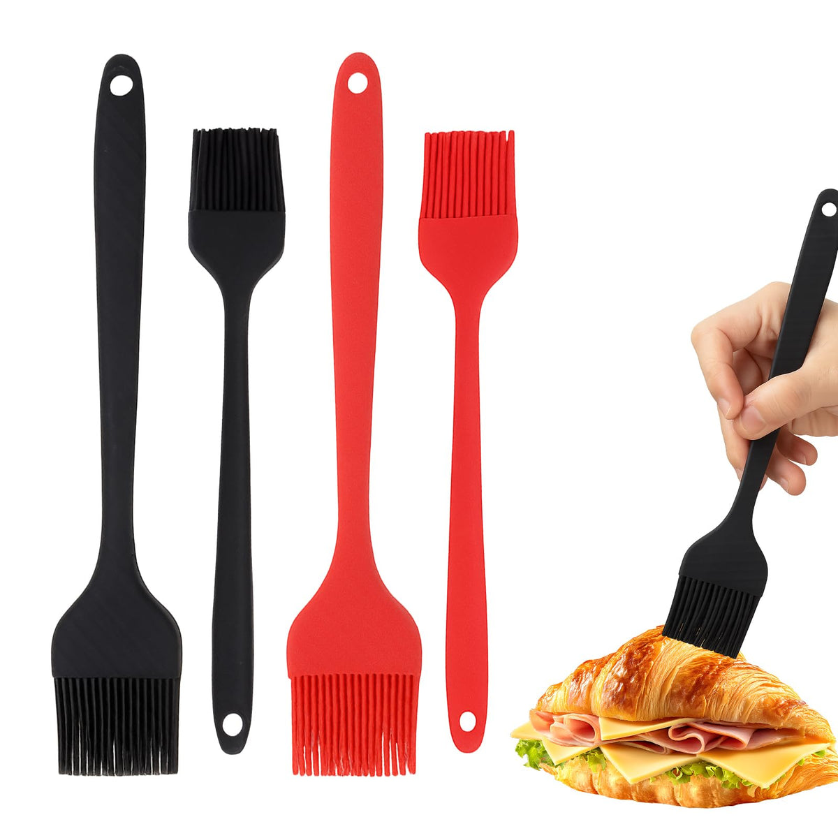 3 PCS Silicone Basting Pastry Brush,Heat Resistant Cooking Brush for Oil Butter Sauce,Premium Cooking Brush for Sauce Marinade Meat Glazing